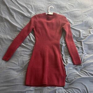 Hollister Deep Red Long Sleeve Dress